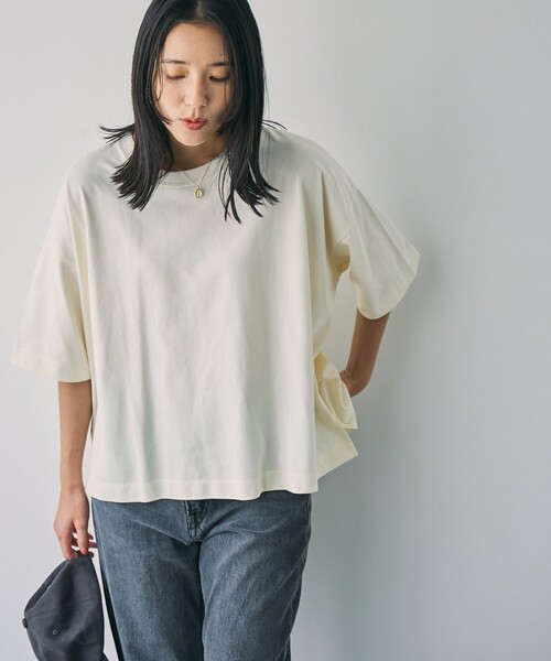 coen(コーエン)の「【WELLTECT】スクエアTシャツ(Tシャツ/カットソー・レディース・ナチュラル/ブラック/ダークグレー・M/L)」の4枚目の写真