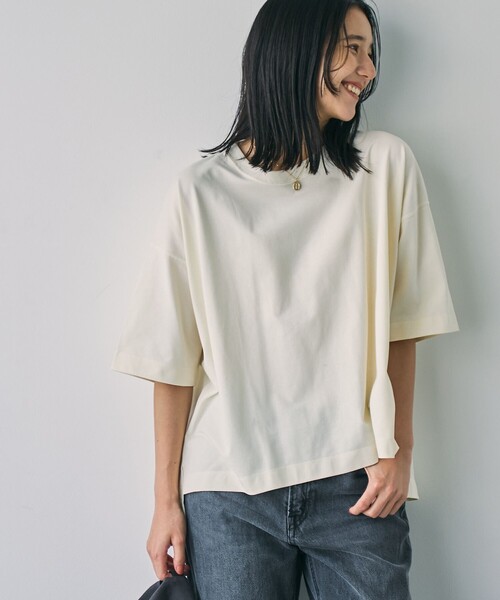coen(コーエン)の「【WELLTECT】スクエアTシャツ(Tシャツ/カットソー・レディース・ナチュラル/ブラック/ダークグレー・M/L)」の8枚目の写真