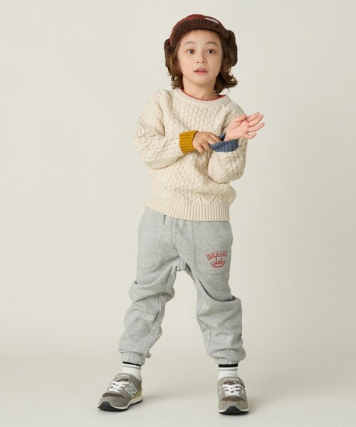 BEAMS mini（ビームスミニ）の「ケーブルニット プルオーバー 2024FW（90～150cm）（ニット/セーター・キッズ・ホワイト系その他5/イエロー系その他5/サックスブルー/ダークグリーン・90/100/110/120/130/140/150）」の7枚目の写真