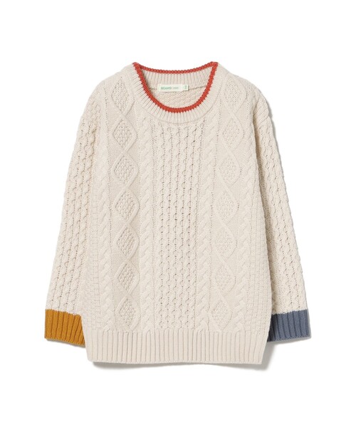 BEAMS mini（ビームスミニ）の「ケーブルニット プルオーバー 2024FW（90～150cm）（ニット/セーター・キッズ・ホワイト系その他5/イエロー系その他5/サックスブルー/ダークグリーン・90/100/110/120/130/140/150）」の20枚目の写真