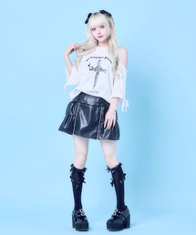 Hauls（ハウルズ）の「心中ナイフ編み上げBIGTEE（Tシャツ