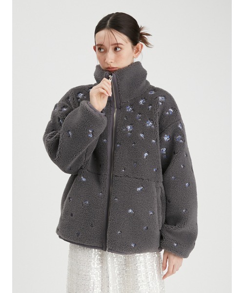flowerボアブルゾン　/　花柄ボアブルゾン flowerボアブルゾン / 花柄ボアブルゾンを使った人気