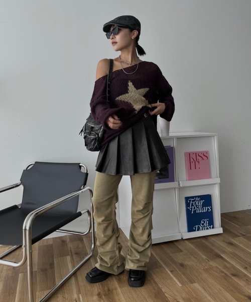 SHAGGIE（シャギー）の「ヴィンテージ風レザープリーツミニスカート（スカート・レディース・ブラック/ブラウン・FREE）」の20枚目の写真