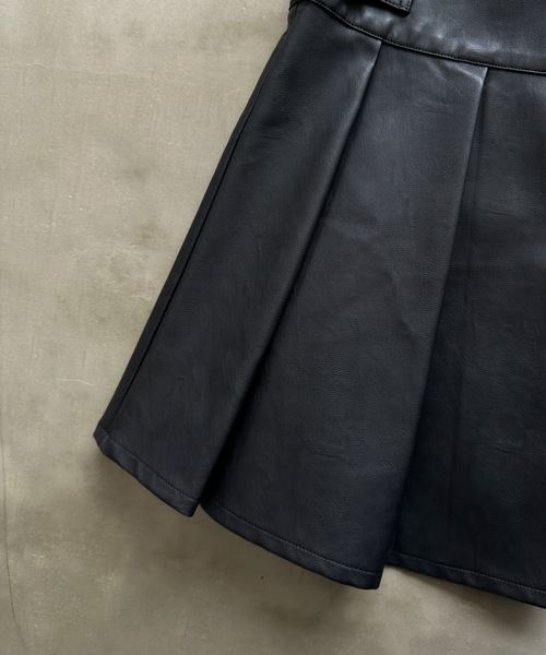 SHAGGIE（シャギー）の「ヴィンテージ風レザープリーツミニスカート（スカート・レディース・ブラック/ブラウン・FREE）」の12枚目の写真