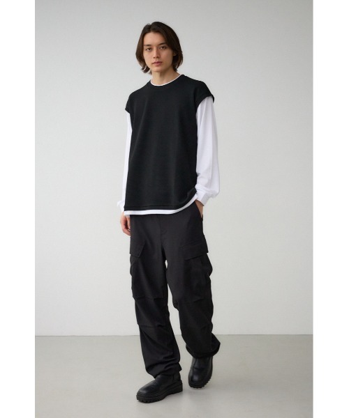 AZUL by moussy(アズールバイマウジー)の「ベストセットロングTシャツ(Tシャツ/カットソー・メンズ・ベージュ/グレー/ブラック・MEDIUM/LARGE)」の6枚目の写真