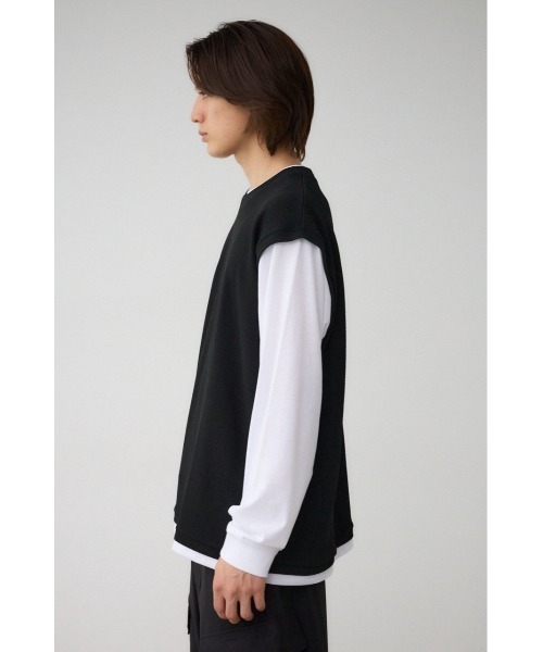 AZUL by moussy(アズールバイマウジー)の「ベストセットロングTシャツ(Tシャツ/カットソー・メンズ・ベージュ/グレー/ブラック・MEDIUM/LARGE)」の8枚目の写真