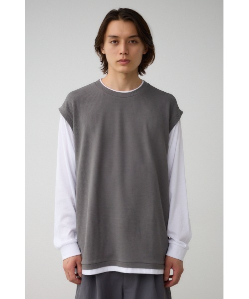 AZUL by moussy(アズールバイマウジー)の「ベストセットロングTシャツ(Tシャツ/カットソー・メンズ・ベージュ/グレー/ブラック・MEDIUM/LARGE)」の18枚目の写真