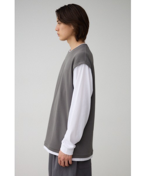 AZUL by moussy(アズールバイマウジー)の「ベストセットロングTシャツ(Tシャツ/カットソー・メンズ・ベージュ/グレー/ブラック・MEDIUM/LARGE)」の19枚目の写真