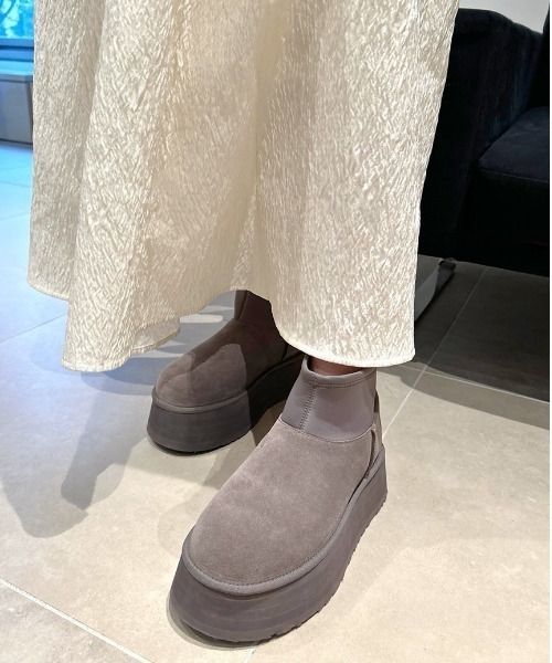 UGG for emmi MINI DIPPER 24cm 厚底 グレー UGG for emmi MINI DIPPER 24cm 厚底 グレー