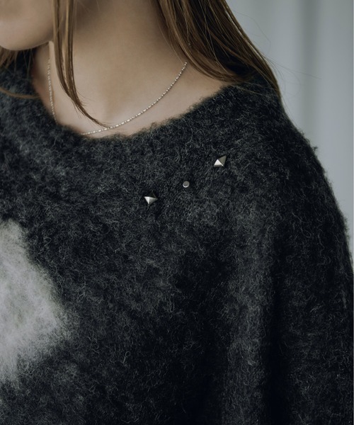 Brushed jacquard オーバースタッズニット（ニット/セーター）｜Ezick