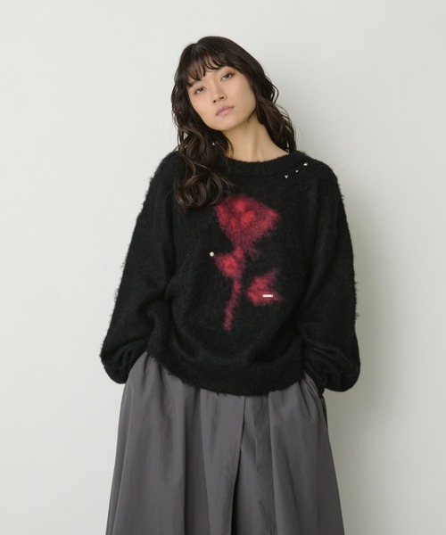 Brushed jacquard オーバースタッズニット（ニット/セーター）｜Ezick