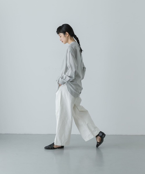 新品タグ付き かぐれ コットンシルクバックリボンブラウス グレー 新品タグ付き かぐれ コットンシルクバックリボンブラウス グレー