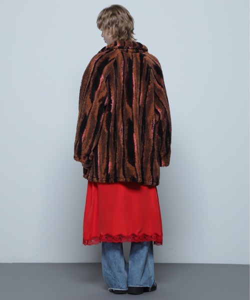 CREOLME（クレオルム）の「(CREOLME)ボアジャカードコート（その他アウター・レディース・ブルー/ブラウン・FREE）」の5枚目の写真