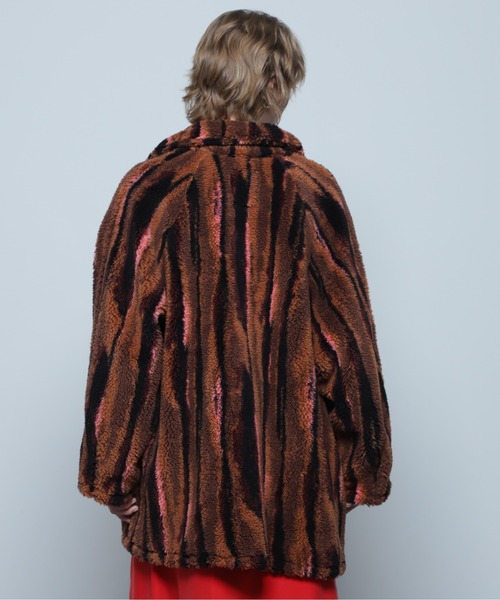 CREOLME（クレオルム）の「(CREOLME)ボアジャカードコート（その他アウター・レディース・ブルー/ブラウン・FREE）」の9枚目の写真