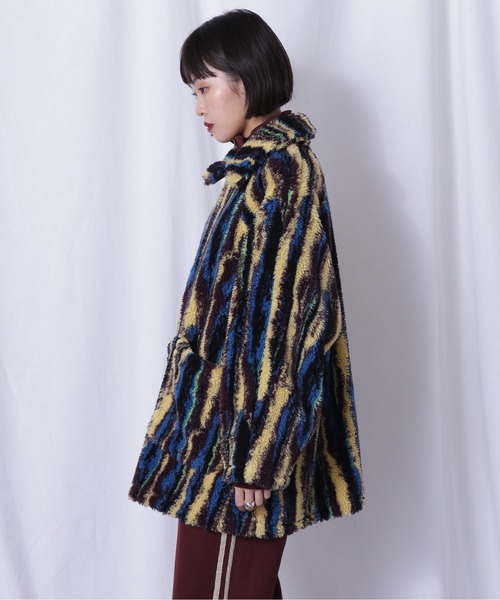 CREOLME（クレオルム）の「(CREOLME)ボアジャカードコート（その他アウター・レディース・ブルー/ブラウン・FREE）」の15枚目の写真