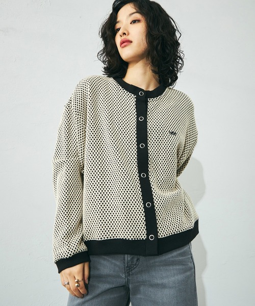 Lee（リー）の「Lee/リー ニットジャガードカーディガン ビッグスナップボタン（カーディガン/ボレロ・レディース・ネイビー/ブラック/グリーン/ブラック系その他/ベージュ/ライトブルー・MEDIUM）」の3枚目の写真