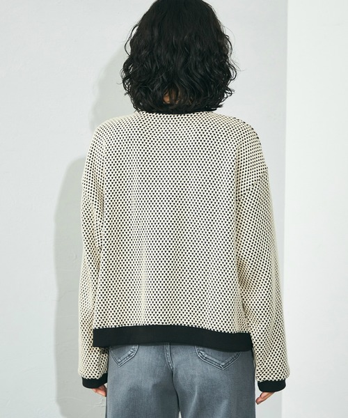 Lee（リー）の「Lee/リー ニットジャガードカーディガン ビッグスナップボタン（カーディガン/ボレロ・レディース・ネイビー/ブラック/グリーン/ブラック系その他/ベージュ/ライトブルー・MEDIUM）」の12枚目の写真