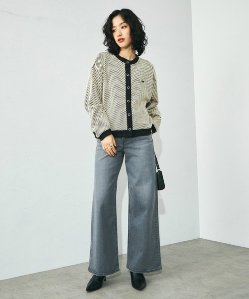 Lee（リー）の「Lee/リー ニットジャガードカーディガン ビッグスナップボタン（カーディガン/ボレロ・レディース・ネイビー/ブラック/グリーン/ブラック系その他/ベージュ/ライトブルー・MEDIUM）」の11枚目の写真