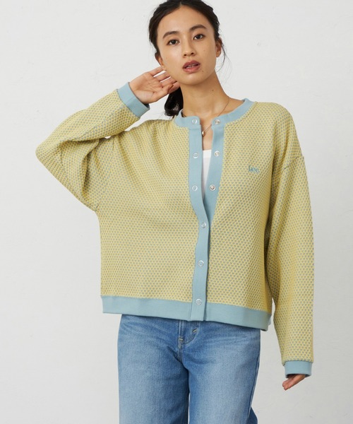 セール】Lee/リー ニットジャガードカーディガン ビッグスナップボタン