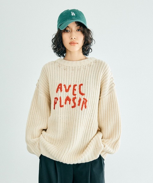 LEPSIM（レプシィム）の「3ゲージハンドステッチロゴプルオーバー　137526（ニット/セーター・レディース・オフホワイト/スミクロ・FREE）」の11枚目の写真