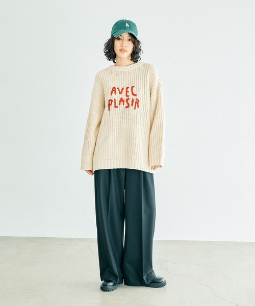 LEPSIM（レプシィム）の「3ゲージハンドステッチロゴプルオーバー　137526（ニット/セーター・レディース・オフホワイト/スミクロ・FREE）」の15枚目の写真