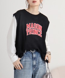 je crois soi ロゴ刺しゅうニットベスト