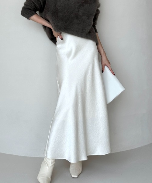 【渋谷限定】anuans サテンバイアスナロースカート (Beige) SHIBUYA” SHOP NEW OPEN | 4 SPECIAL EVENTS |anuans