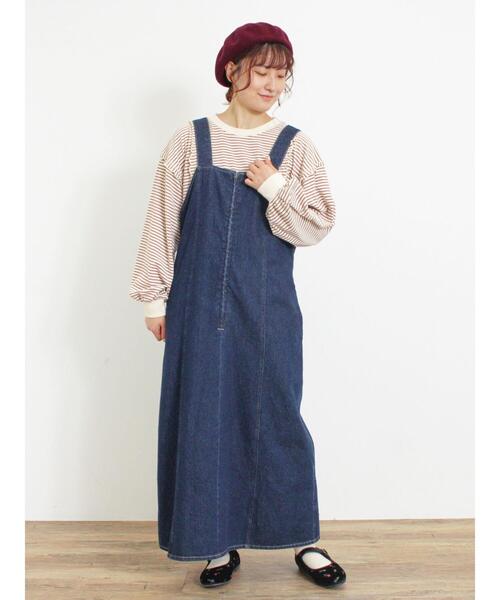 Samansa Mos2（サマンサ モスモス）の「【リサイクルコットン】メロー切替柄アソートトップス（Tシャツ/カットソー・レディース・ブラウン/キナリ/オフホワイト/ブラック・F）」の7枚目の写真