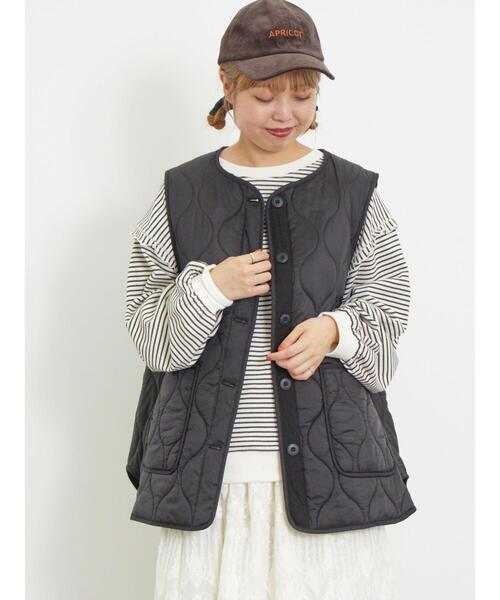 Samansa Mos2（サマンサ モスモス）の「【リサイクルコットン】メロー切替柄アソートトップス（Tシャツ/カットソー・レディース・ブラウン/キナリ/オフホワイト/ブラック・F）」の9枚目の写真