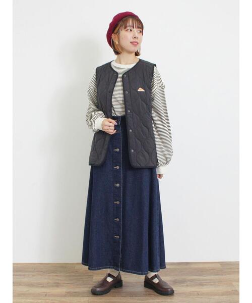 Samansa Mos2（サマンサ モスモス）の「【リサイクルコットン】メロー切替柄アソートトップス（Tシャツ/カットソー・レディース・ブラウン/キナリ/オフホワイト/ブラック・F）」の16枚目の写真