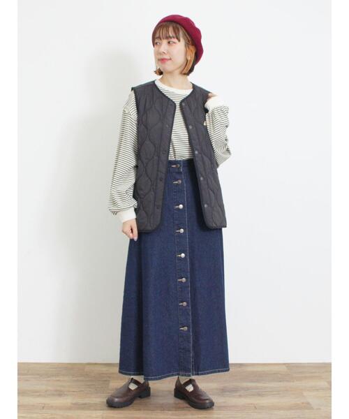 Samansa Mos2（サマンサ モスモス）の「【リサイクルコットン】メロー切替柄アソートトップス（Tシャツ/カットソー・レディース・ブラウン/キナリ/オフホワイト/ブラック・F）」の17枚目の写真