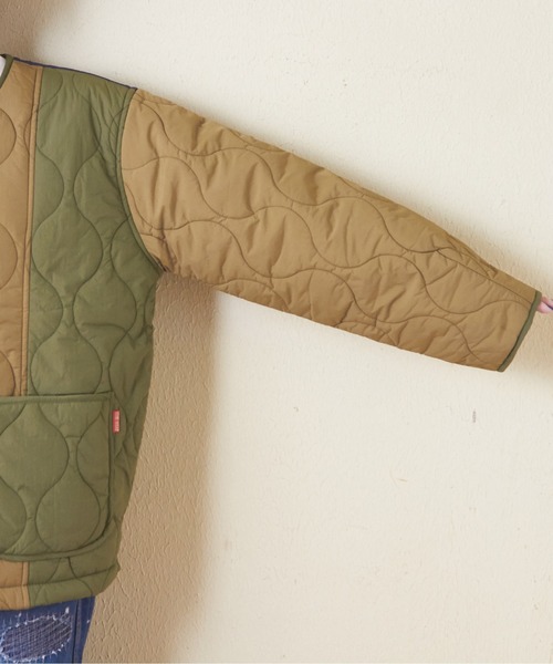 CUBE SUGAR（キューブシュガー）の「ナイロンキルト配色切替ジャケット（ミリタリージャケット・レディース・ベージュ/マルチ/ブラック/カーキ・M）」の18枚目の写真