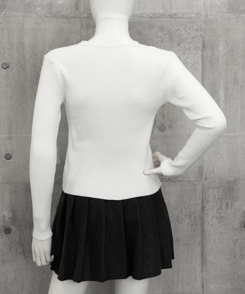 Miniministore(ミニミニストア)の「ニットトップス Vネック レース切替え(ニット/セーター・レディース・ベージュ/ホワイト/ブラック・FREE)」の17枚目の写真