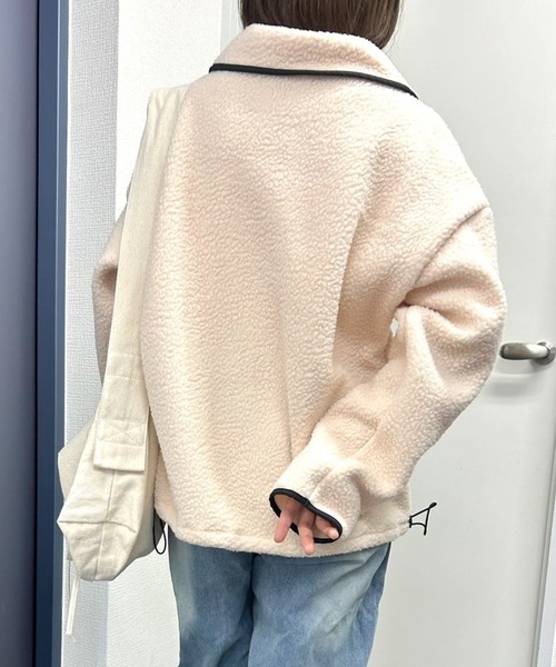mebole(メボレ)の「ツートンウォームパーカー(Tシャツ/カットソー・レディース・アイボリー/ネイビー・FREE)」の6枚目の写真