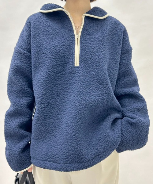 mebole(メボレ)の「ツートンウォームパーカー(Tシャツ/カットソー・レディース・アイボリー/ネイビー・FREE)」の12枚目の写真