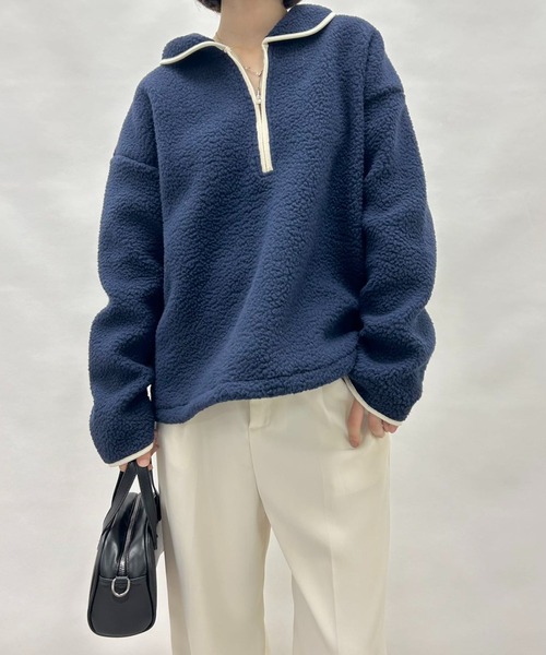 mebole(メボレ)の「ツートンウォームパーカー(Tシャツ/カットソー・レディース・アイボリー/ネイビー・FREE)」の15枚目の写真