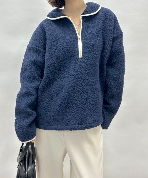 mebole(メボレ)の「ツートンウォームパーカー(Tシャツ/カットソー・レディース・アイボリー/ネイビー・FREE)」の18枚目の写真