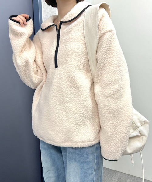 mebole(メボレ)の「ツートンウォームパーカー(Tシャツ/カットソー・レディース・アイボリー/ネイビー・FREE)」の19枚目の写真