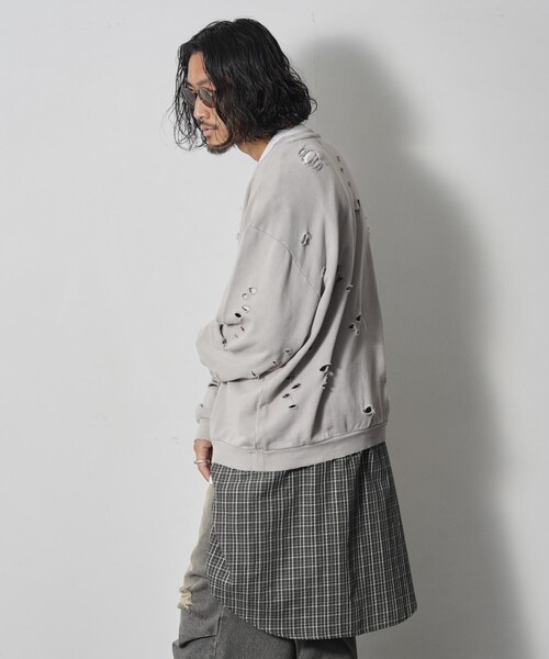 Firsthand（ファーストハンド）の「Firsthand/ファーストハンド DAMAGE CREW SWEAT / ダメージクルースウェット（スウェット・メンズ・オートミール/グレー/ブラック・L/M）」の19枚目の写真