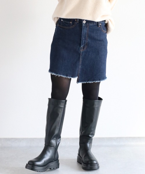 cepo（セポ）の「〈セットアップコーデ可能〉ラップデニムミニスカート（デニムスカート・レディース・ワンウォッシュ/ブルー系2・S/M/L）」の7枚目の写真