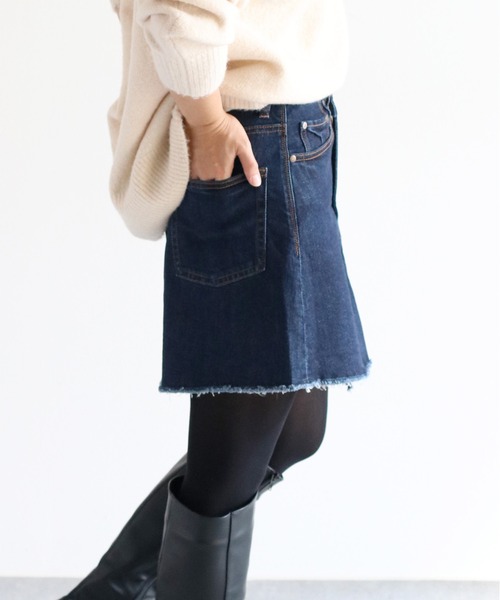 cepo（セポ）の「〈セットアップコーデ可能〉ラップデニムミニスカート（デニムスカート・レディース・ワンウォッシュ/ブルー系2・S/M/L）」の12枚目の写真