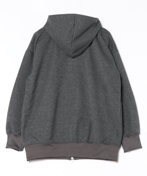 AZUL by moussy（アズールバイマウジー）の「ラメウラケビッグパーカー（パーカー・レディース・チャコールグレー/杢グレー・FREE）」の3枚目の写真