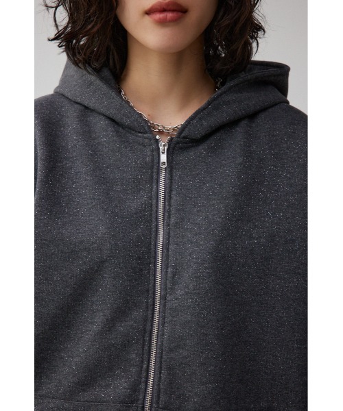 AZUL by moussy（アズールバイマウジー）の「ラメウラケビッグパーカー（パーカー・レディース・チャコールグレー/杢グレー・FREE）」の10枚目の写真