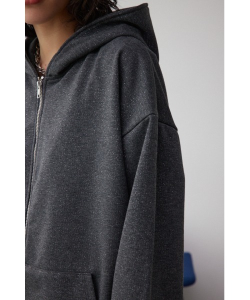 AZUL by moussy（アズールバイマウジー）の「ラメウラケビッグパーカー（パーカー・レディース・チャコールグレー/杢グレー・FREE）」の12枚目の写真