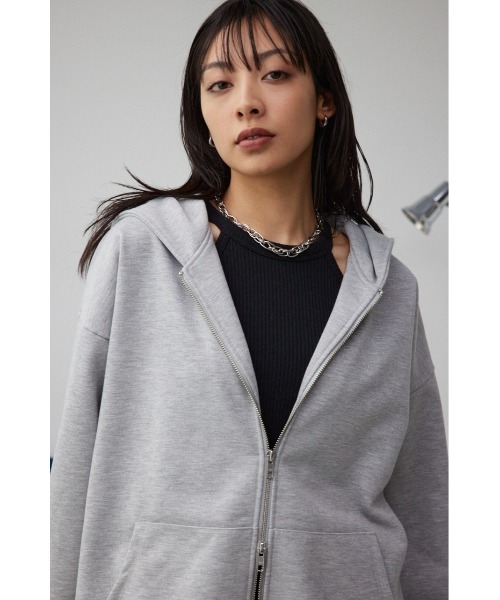 AZUL by moussy（アズールバイマウジー）の「ラメウラケビッグパーカー（パーカー・レディース・チャコールグレー/杢グレー・FREE）」の17枚目の写真