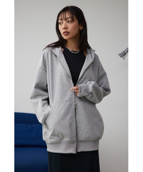 AZUL by moussy（アズールバイマウジー）の「ラメウラケビッグパーカー（パーカー・レディース・チャコールグレー/杢グレー・FREE）」の18枚目の写真