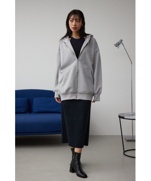 AZUL by moussy（アズールバイマウジー）の「ラメウラケビッグパーカー（パーカー・レディース・チャコールグレー/杢グレー・FREE）」の19枚目の写真