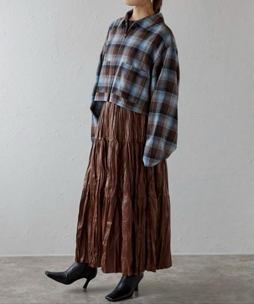 セール】ダブルZIPチェックシャツ（シャツ/ブラウス）｜ap retro