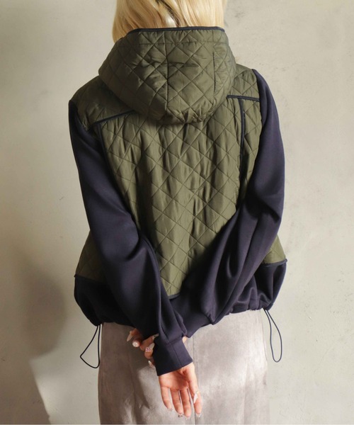 kese-moi(ケセモイ)の「切替フードブルゾン(ブルゾン・レディース・ベージュ/カーキ・FREE)」の4枚目の写真