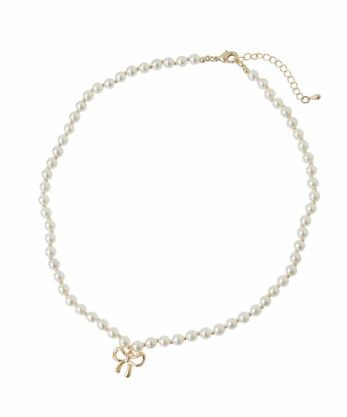 31 Sons de mode（トランテアン　ソン　ドゥ　モード）の「リボンパールネックレス（ネックレス・レディース・ゴールド/シルバー・フリー）」の2枚目の写真